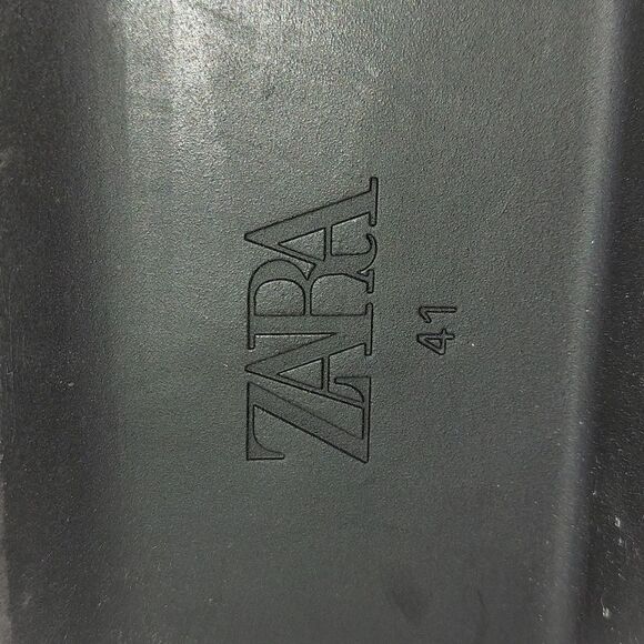 Zara Black Patent Platform Derby Shoe Sz 10 - Picture 12 of 13